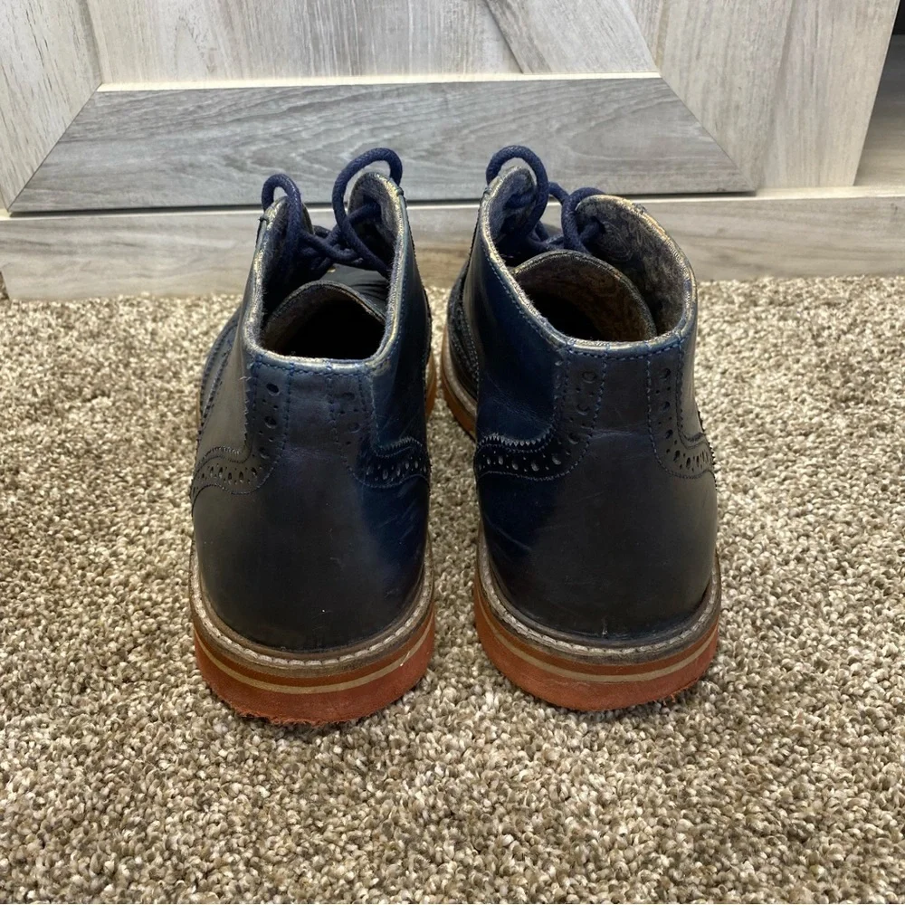 Rush Gordon Rush NOAH Navy Leather Oxford Wingtip Boot Chukka 8
